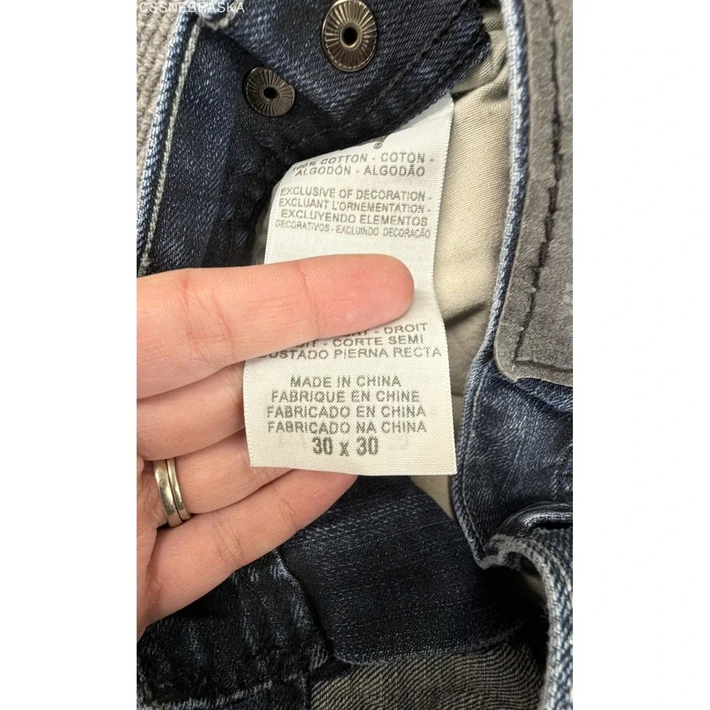 Levi's Men's 514 Slim Straight Jeans Blue Dark Wash Faded Size 30x30
